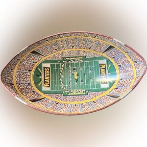 Vintage 90’s Collectors Planters Football Stadium Bowl Tin